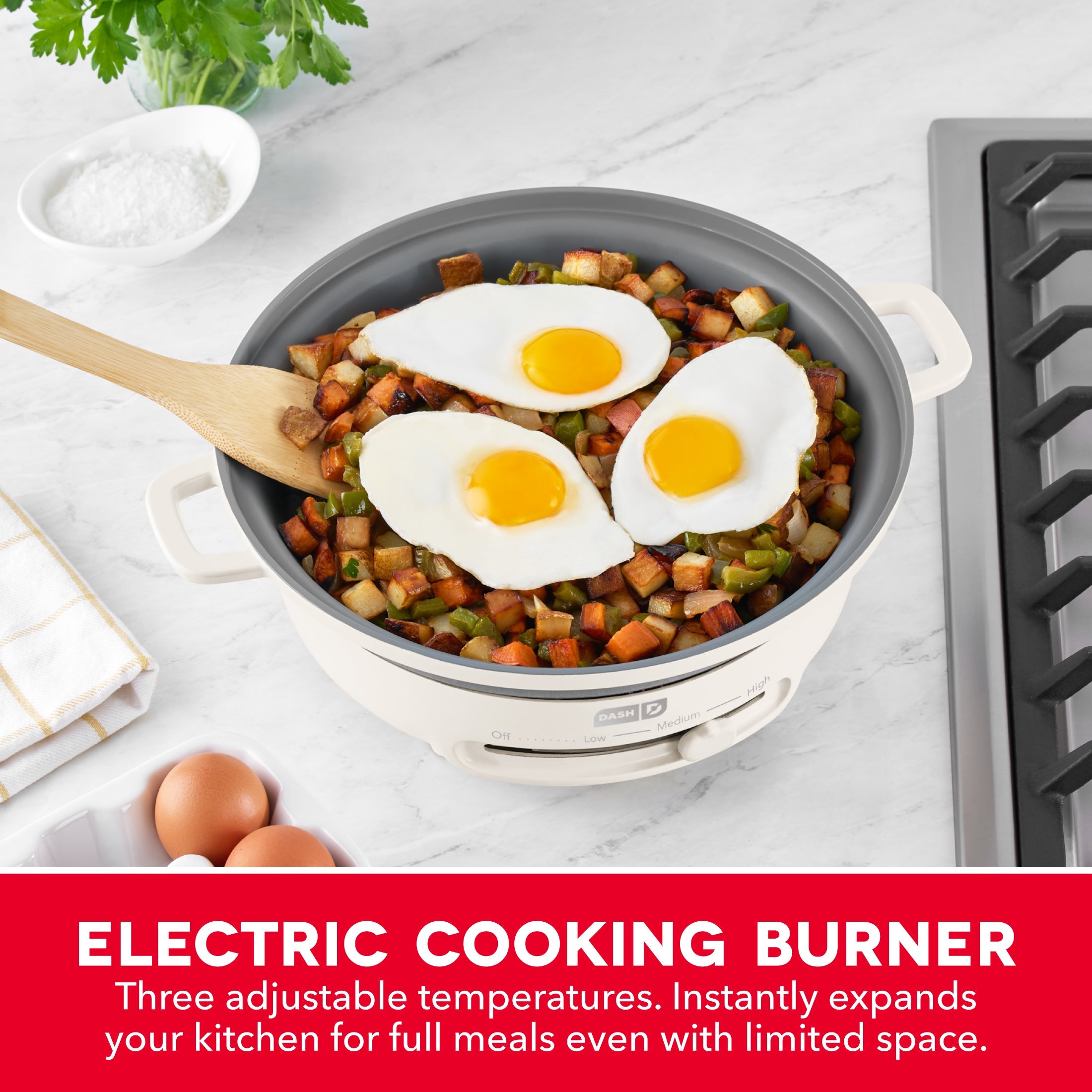 Stacks Ceramic Cookware Set with Electric Burner
