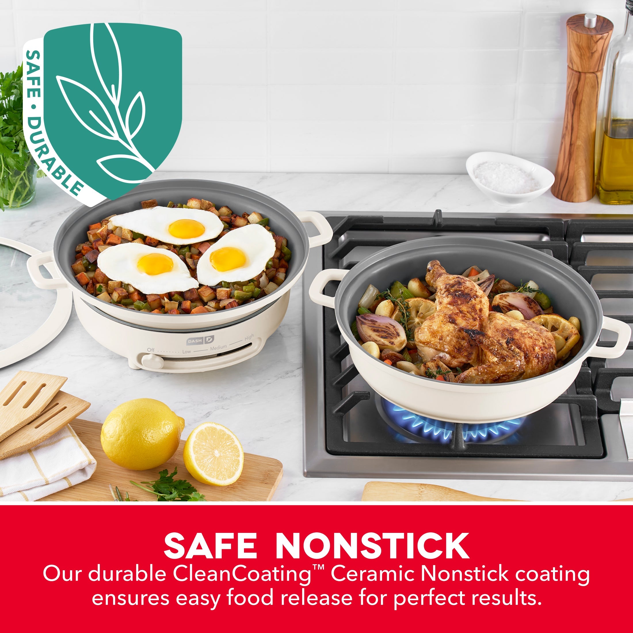 Stacks Ceramic Cookware Set with Electric Burner