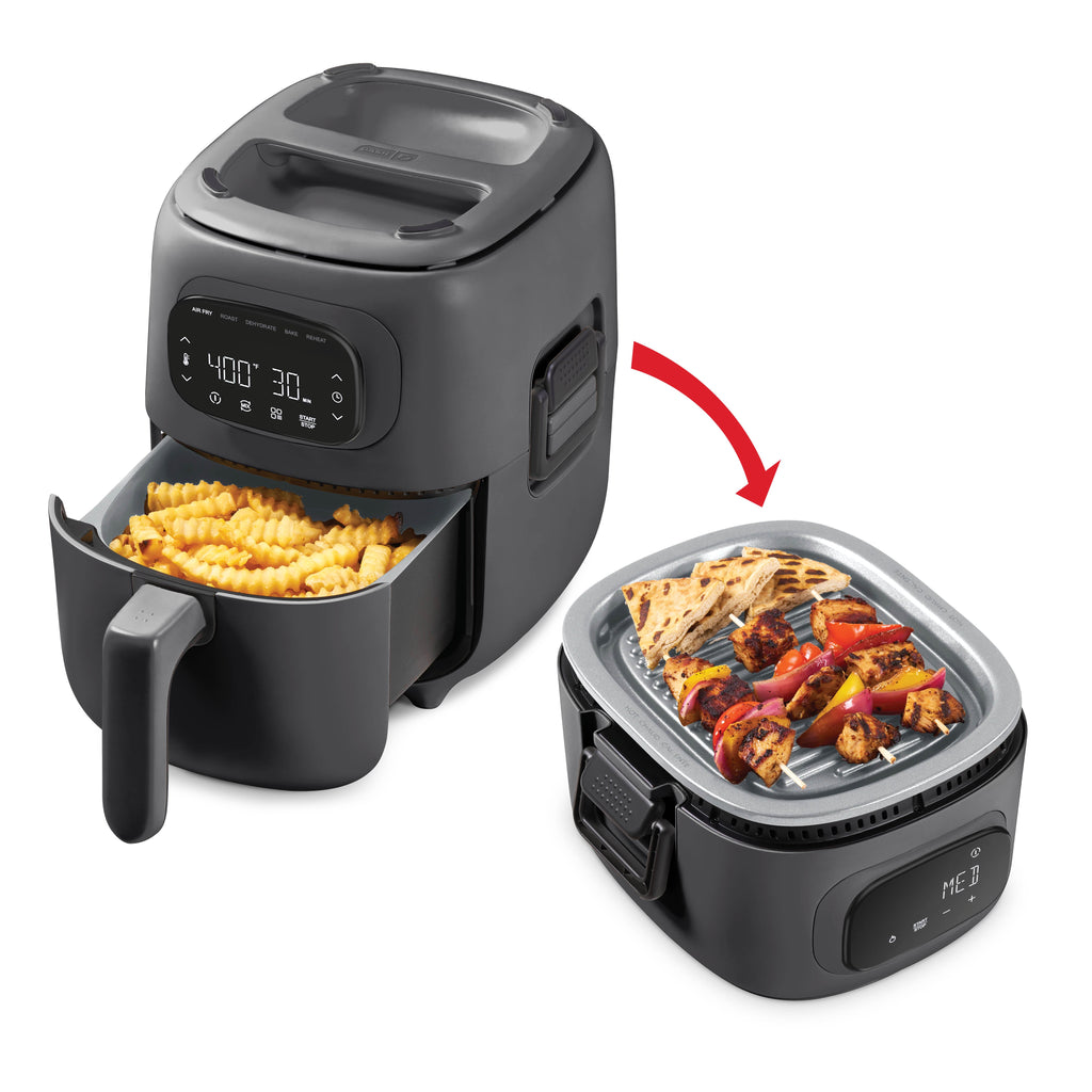 Flip & Fry™ Digital 2-in-1 Grill + Air Fryer - Forged Iron, 3QT