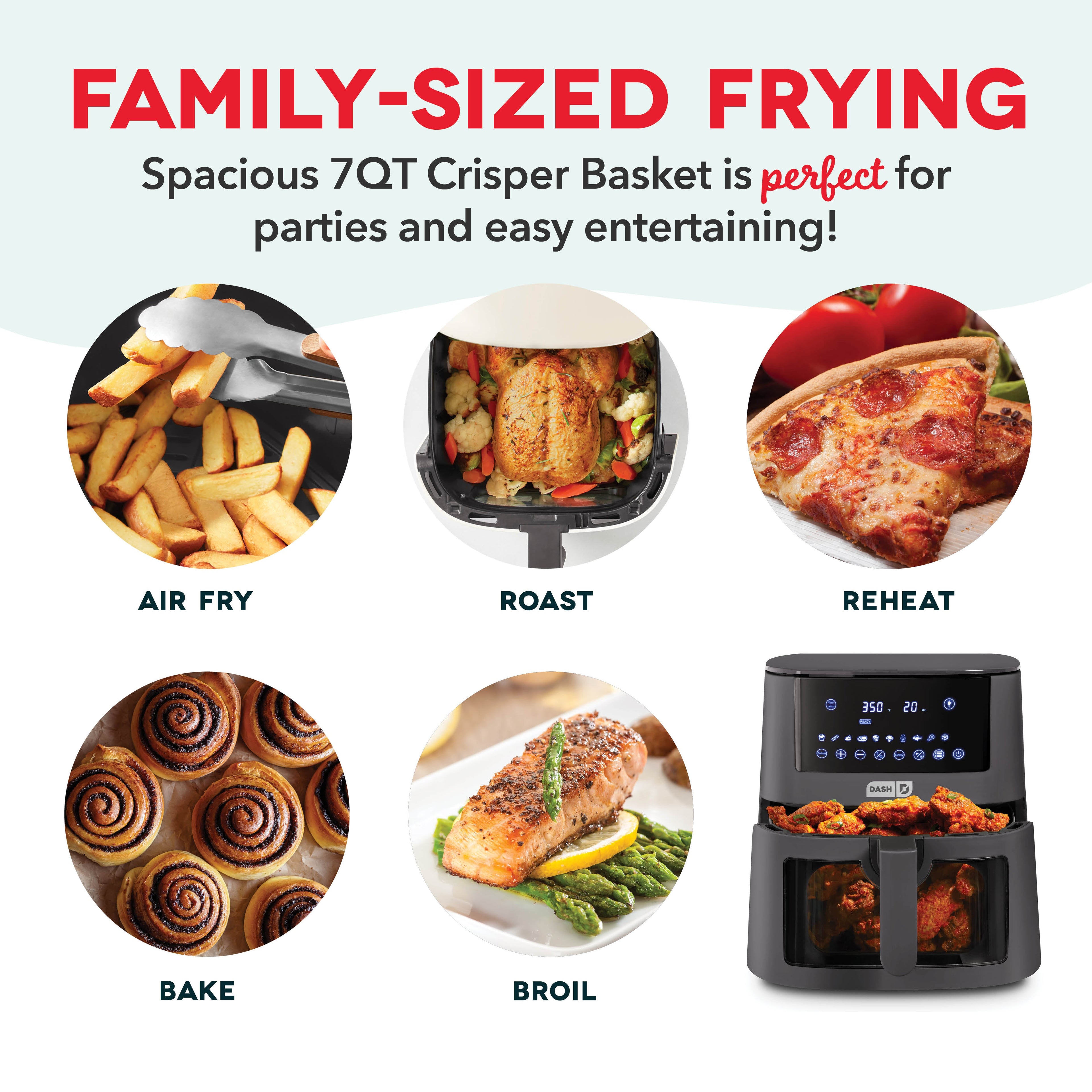 7qt Clear View Digital Air Fryer