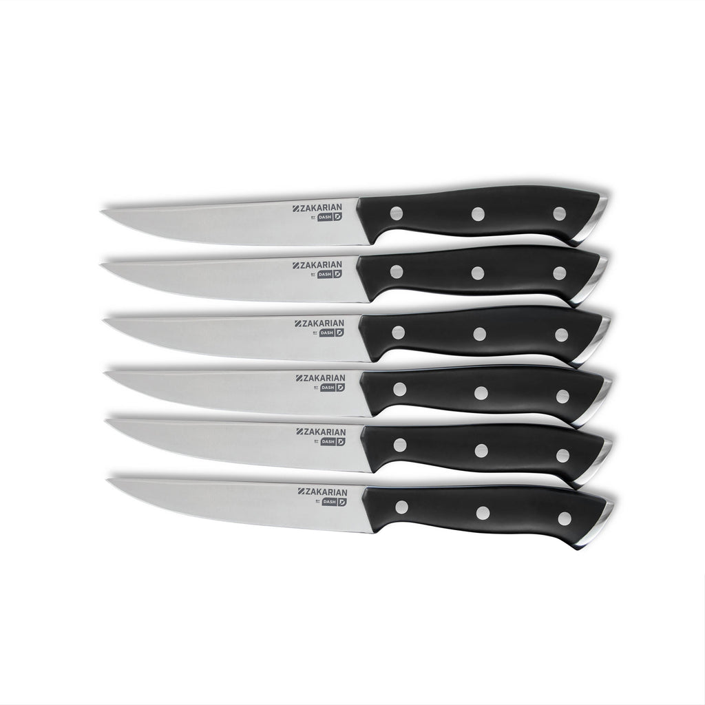 Zakarian by Dash 6 Piece Steak Knife Set - Black